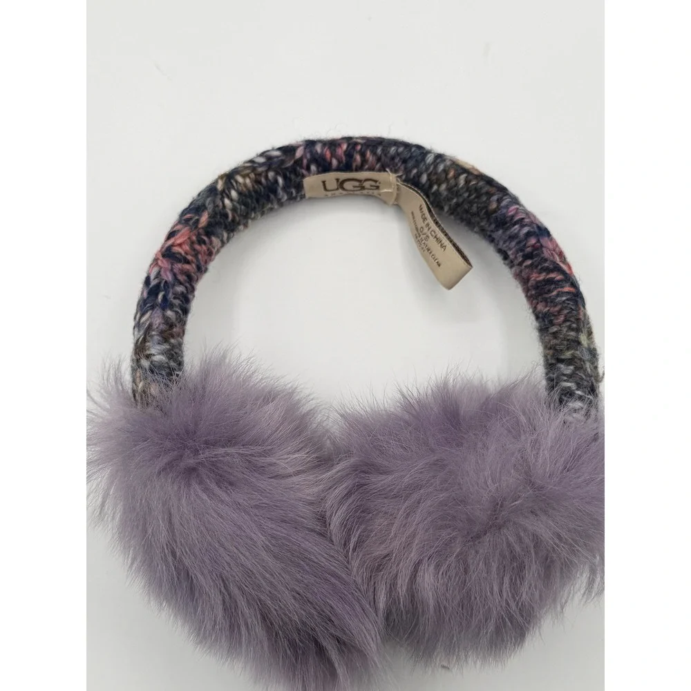 UGG Australia‎ Kids Lavender Purple Knit Faux Fur Earmuffs One Size Multi-Color